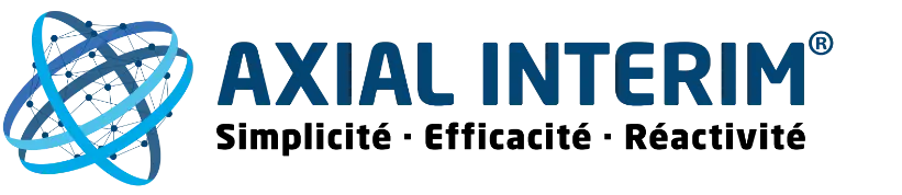 Logo Axial Interim avec nom et slogan complet de l'agence